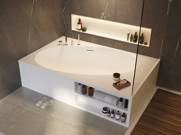 ELISLAND - Freestanding rectangular Solid Surface bathtub by MOMA Design - view 2